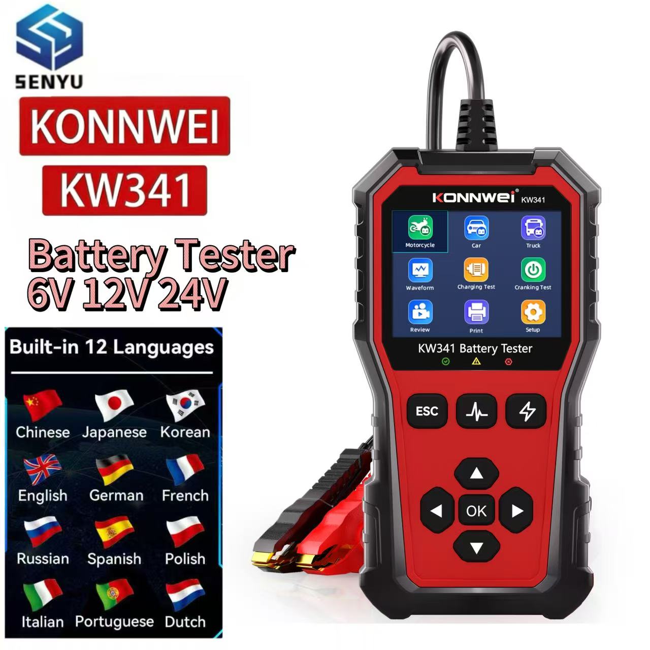 Battery Load Tester - KONNWEI KW341 Auto Moto Lkw Batterie