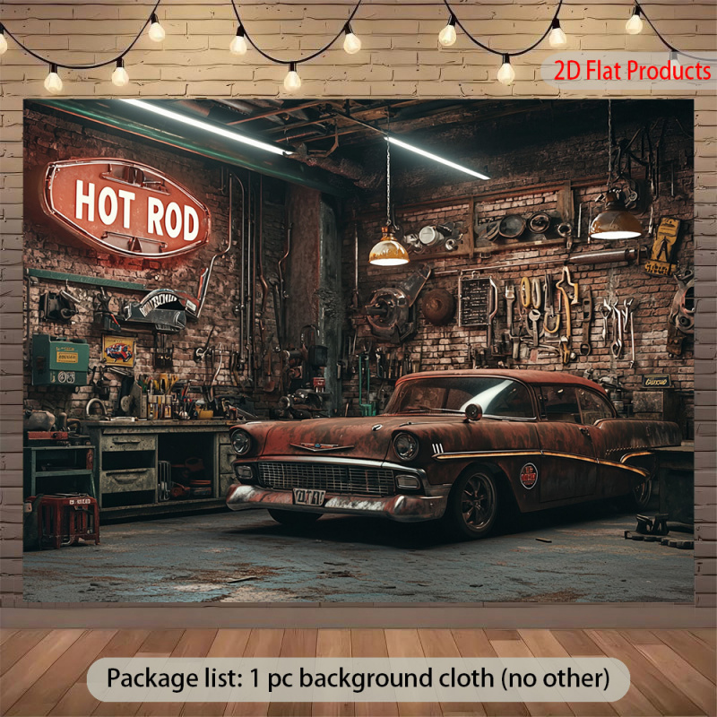 Auto Repair Shop Background - 1Vintage Auto Garage Banner Hintergrund -