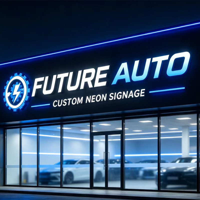Auto Repair Shop Logo Design - 3D Individuelles LED-Beleuchtetes Buchstaben-Schild Wetterfest für