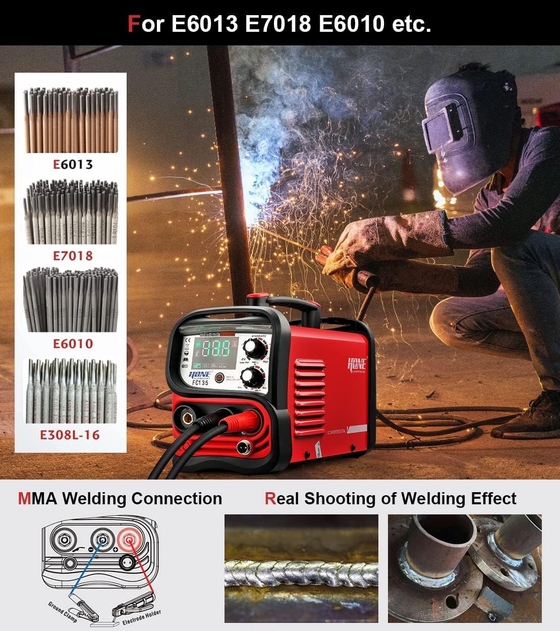 135 Ampere FC135 flussmittelke – Tig Welder Machine Bewertung und Preis